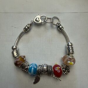 Silver and Multicolor Charm Bracelet